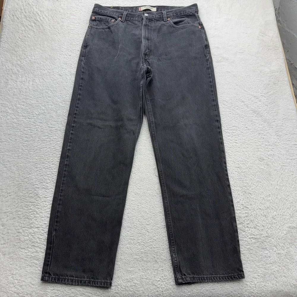 Levis 550 Relaxed Fit Jeans Mens 36x32 Faded Black Made USA Vintage 00550-0260